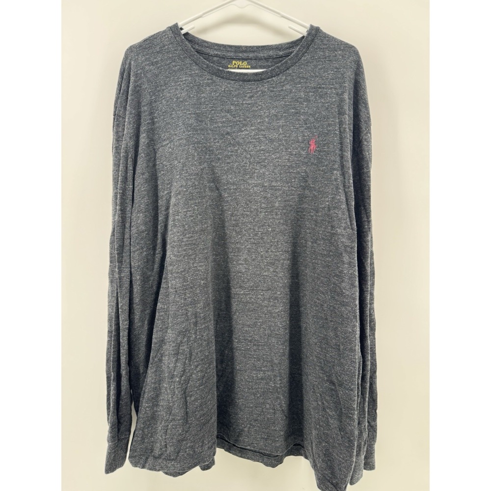 Polo Ralph Lauren Gray Long Sleeve Tee Men's XL Classic Fit Crewneck Pony